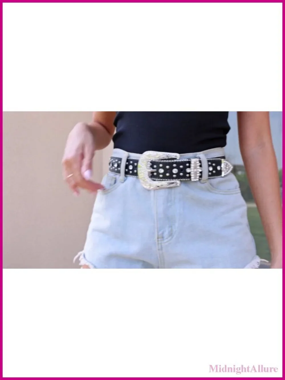 Rhinestone Cross Belt Cowboy Cowgirl Bling Leather Belt